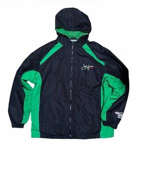 Main Gate John Force Racing Vintage Hooded Jacket NHRA Black Green Size M
